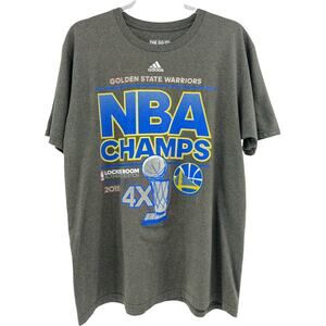 Adidas (L) Gray Golden State 2015 4X NBA Champs Locker Room Edition Go-To Tee